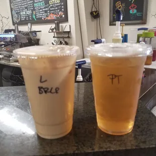 Iced peach green tea