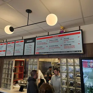 menus above counter