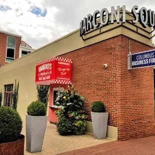Located in Marconi Square across the street from the arena.