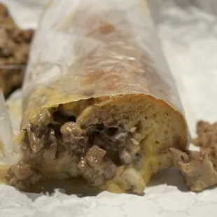 a submarine sandwich also its wrapped in wrapping paper
