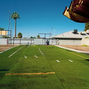 25-yards of turf for acceleration, speed fundamentals, and agility enhancement.