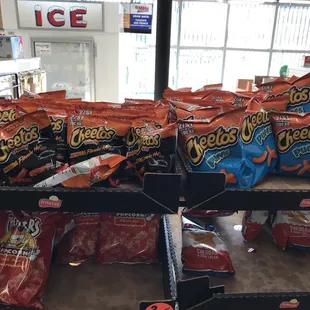 rows of bags of chips