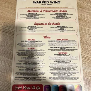Other side of menu