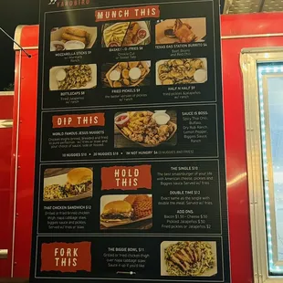 Food truck menu
