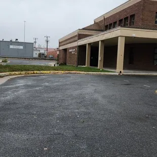 a car parked in front of a building