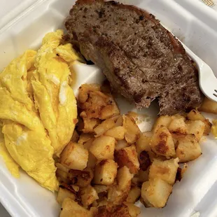 Steak and eggs