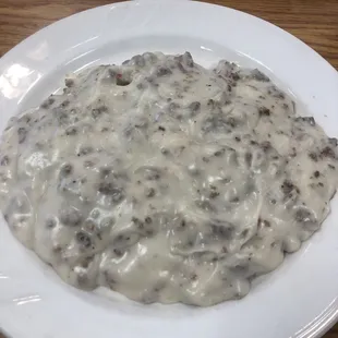 Sausage gravy and biscuits