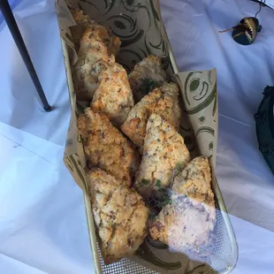 a basket of biscuits