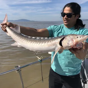 The Warrior Poet - Birthday Fishing Trip - SF to San Pablo Bay &amp; back - March 17 2019.  "Zach catches next Sturgeon!"