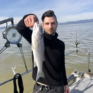 The Warrior Poet - Birthday Fishing Trip - SF to San Pablo Bay &amp; back - March 17 2019.  Michael catches 1ST Sturgeon!