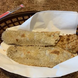 Sesame bread, sort of a naan with crispy sesame seeds
