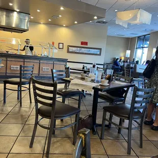 a view of the dining area