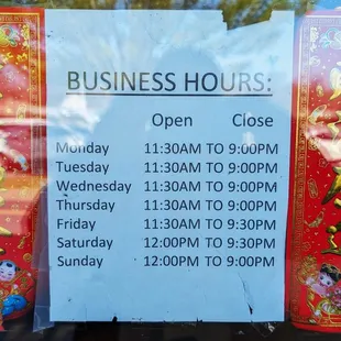 These are their hours of operation.  Photo taken March 25, 2024.