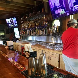 50 beers on tap. Beautiful bar