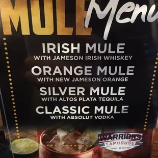 Orange mule is a favorite