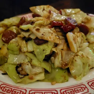 Cabbage with chili peppers