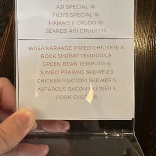Happy hour menu cont.
