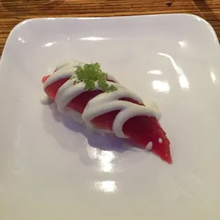 Ahi Tuna with Wasabi Sour Cream Sushi