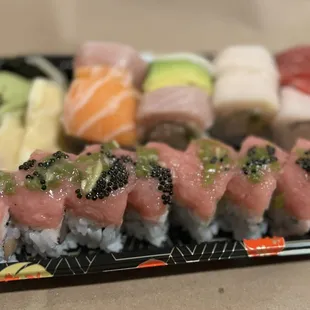 a sushi platter