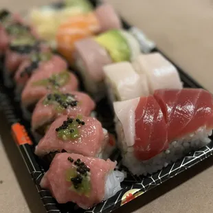 a sushi platter