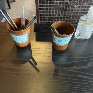 Dirty and clean pens!