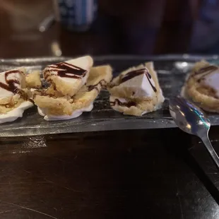 a tray of desserts