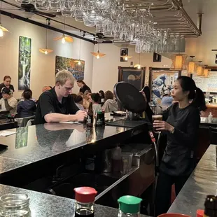 Inside from bar seating