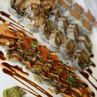 a variety of sushi on a plate