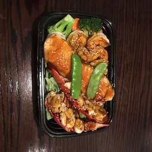 Seafood teriyaki ( shrimp , salmon , lobster)