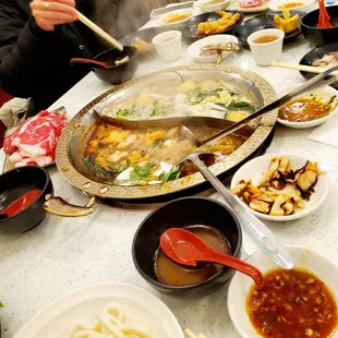 A lot of choices of meat, veggie, sauce, appitizer