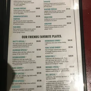 menu