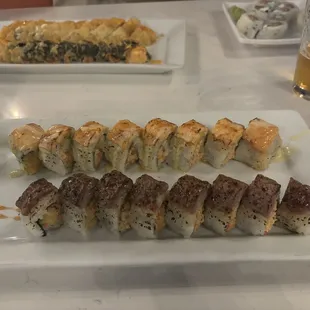 King salmon (top) and Texas Roll (bottom)