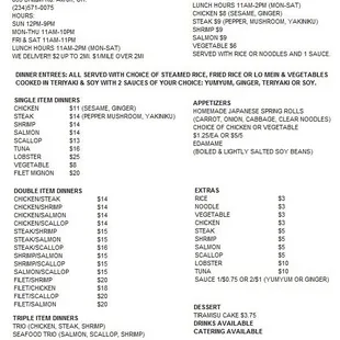 Wasabi Express By Tiger Akron Menu