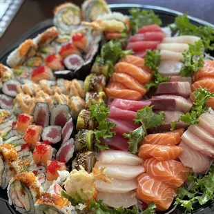 $90 14&quot; roll and Sashimi Set