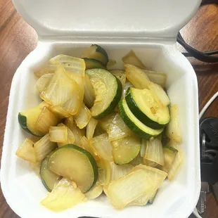 Zucchini and onions