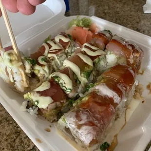 Hubs got the takeout so I don&apos;t know what rolls they are but they were delicious