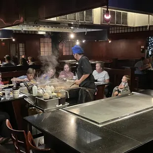 a chef preparing food