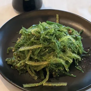 Hearty serving of seaweed salad