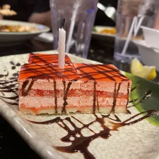 Strawberry birthday cake