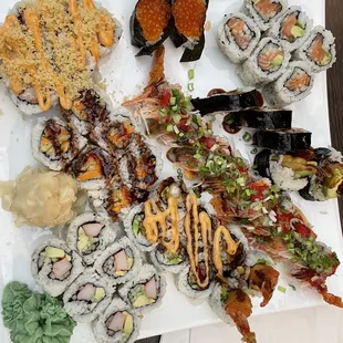 sushi, sashimi, sushi and sashimi, food