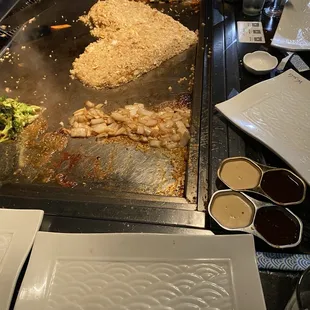 The chef making a I  U