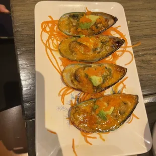 Baked mussels