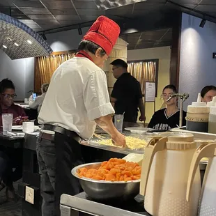 a chef preparing food