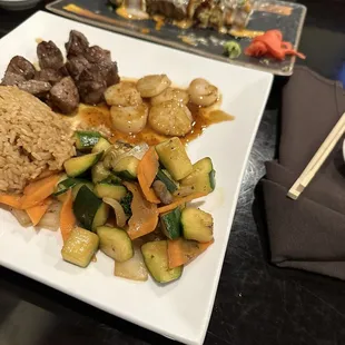 Hibachi steak and scallop