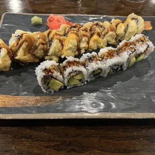 Golden Phili Roll and Eel Roll