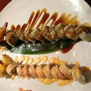 The Spicy Cowboy Roll and the Captain Crunch Roll.