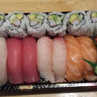 a variety of sushi on a plate