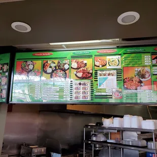 the menu of a restaurant