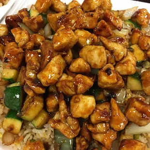 Chicken Teriyaki with fried rice and vegetables