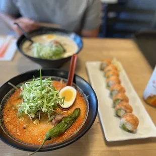 Spicy ramen and Washington rolls were amazing!